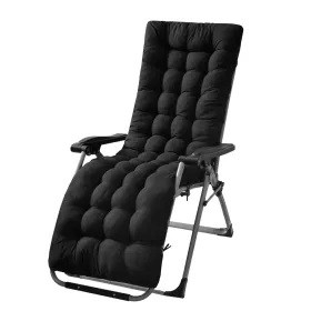 71x22in Plus Type Chaise Lounger Cushion Recliner Rocking Chair Sofa Mat Deck Chair Cushion For Outdoor Patio Garden (Option: PlusBlack)